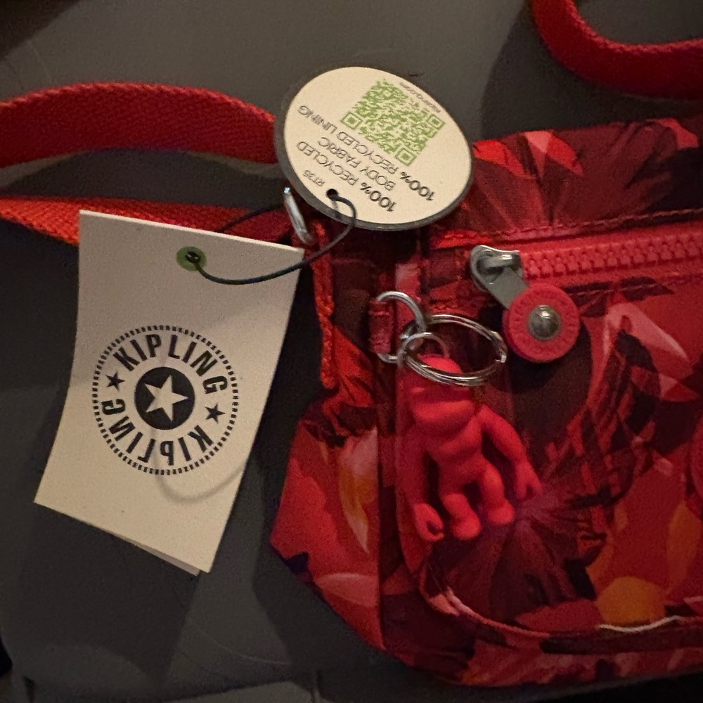 NWT kippling floral red crossbody‎ - Picture 5 of 9
